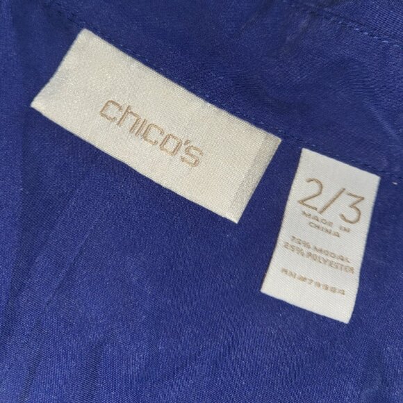 Chico's Shirt Dolman Sleeve Top Plus Size 2/3 Boho Oversized Fit - Picture 6 of 12